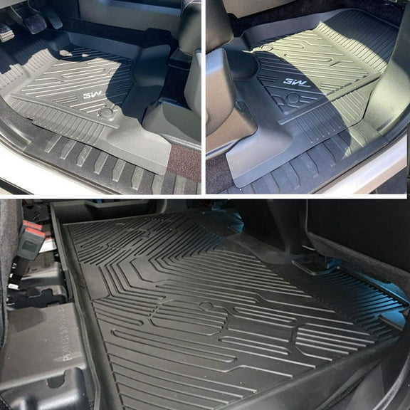 3W Car Floor Liners for 2015-2023 Ford F-150 Floor Mats SuperCrew Custom Floor Mats 1st & 2nd Row Seat, Don't Fit Super Cab & Regular Cab, Don't Fit With Rear Under-seat Storage