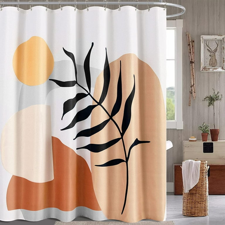 Boho Shower Curtain Abstract Shower Curtain Set Mid Century Shower