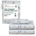 thumbnail image 4 of RUVANTI 100% Organic Cotton Sheets - Twin Sheet Set - 3 Piece Percale Weave Bedding, Crisp, Cooling & Breathable, Soft & Durable, 16" Deep Pocket, Hotel Quality Sábanas - Butter Flight, 4 of 7