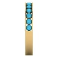 thumbnail image 4 of 0.39 ctw Wedding Band for Women - 14K Yellow Gold Simulated Turquoise Stackable Eternity Ring, 4 of 6