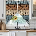 thumbnail image 2 of Dog Claws Painting Swag Valances for Windows 2 Pack Vintage Blue Wood Striped Country Farm Animal Swag Kitchen Curtains 45 Inches Long Rod Pocket Short Window Treatment for Kitchen Bathroom 36"x45", 2 of 9
