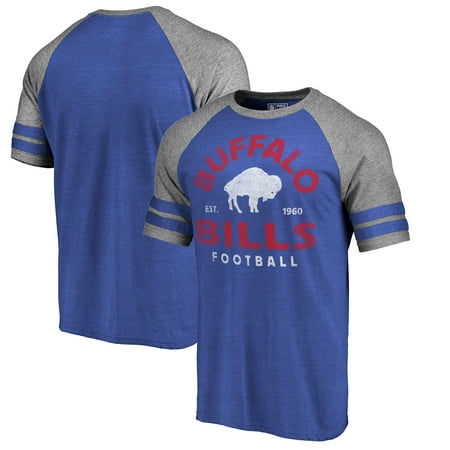 - Buffalo Bills NFL Pro Line by Fanatics Branded Timeless Collection Vintage Arch Tri-Blend Raglan T-Shirt - Royal