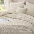 thumbnail image 5 of ANGENIA California King Comforter Sets Beige - 7 Pieces Bohemian Cream Bed in a Bag, All Season Soft Fluffy Chevron Elegant Tufted Bed Sets with Comforter, Sheets, Pillowcases & Shams, 5 of 7