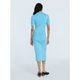 thumbnail image 3 of Free Assembly Women's Ribbed Polo Midi Dress with Short Sleeves, Sizes XS-XXL, 3 of 5