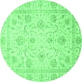 thumbnail image 1 of Ahgly Company Indoor Round Oriental Emerald Green Traditional Area Rugs, 3' Round, 1 of 4