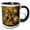 Black/White, variant on 3drose, Cute Steampunk Horse Clocks and Gears, 11oz Two-tone Black Mug