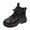 Black, variant on Fozruso Girls Boots Autumn Winter British Style Lace Up Sole Versatile Short Boots For Girls Comfortable Design,Lace Up Combat Boots Sizes 10.5 Little Kid(4-4.5 Years)