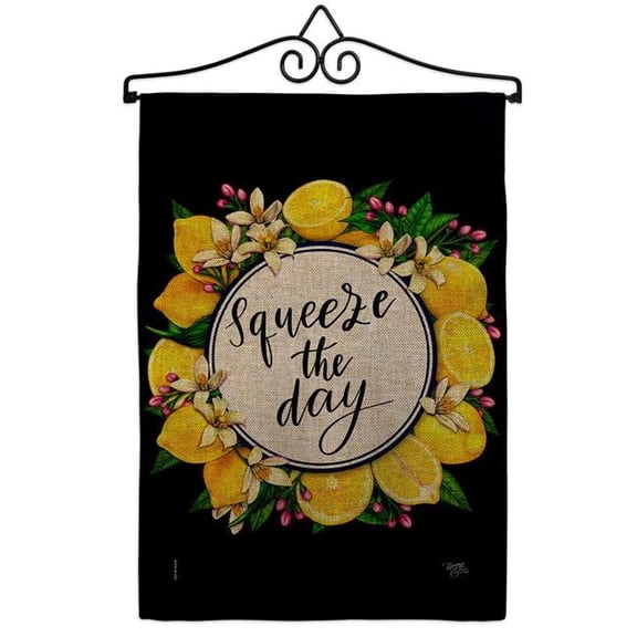 Breeze Decor GS120263-DB-02 Squeeze the Day Food Fruit 13 x 18.5. in. Double-Sided Decorative Vertical House Garden Flag Set for Decoration Banner Yard Gift