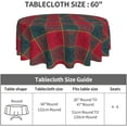 thumbnail image 4 of Red and Green Christmas Plaid Round Tablecloth 60 Inch Plaid Printed Fabric Table Cloth Decor Washable Polyester Fabric Holiday Winter Table Cover for Home Kitchen Outdoor Party, 4 of 6