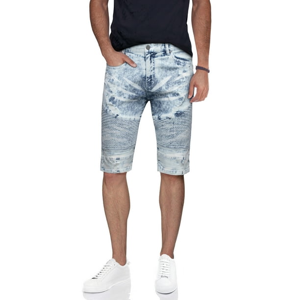 X RAY Jeans Mens Denim Jean Shorts Slim Look Stretch Casual Knee Legth Hem 12" Inseam