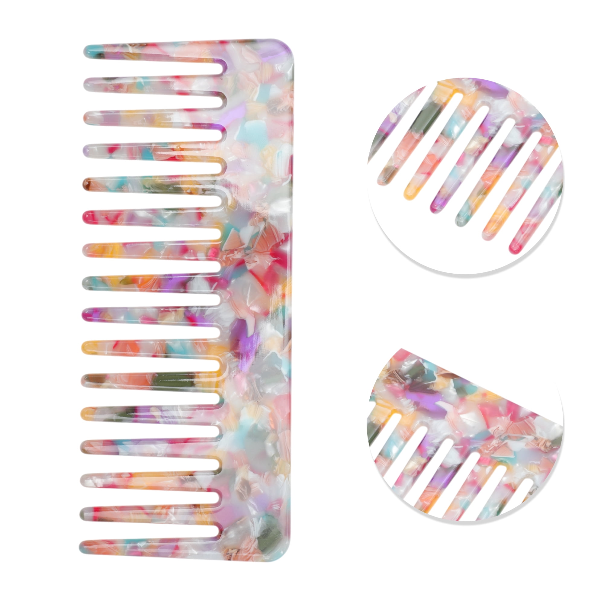 Unique Bargains 1 Pc Sixteen Tooth Rectangular Hair Comb for All Hair Types Colorful