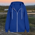 thumbnail image 4 of HAiming Hooded Jackets for Women Long Sleeve Zipper Loose Casual Jackets Fall Winter Workout Jackets with Pockets, 4 of 6