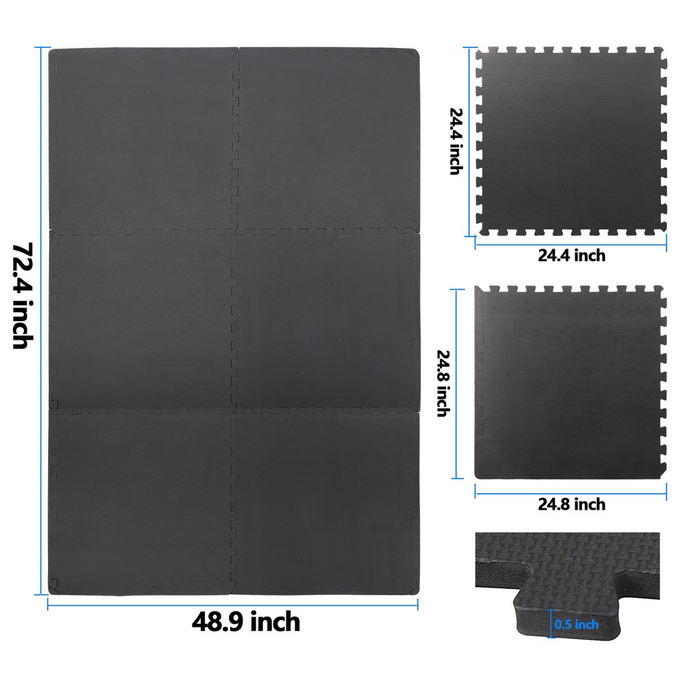 SONGMY 12-Piece EVA Foam Interlocking Floor Mats, 48 Sqft Coverage, Gym Equipment Mats Yoga Mat, Puzzle Exercise Tiles
