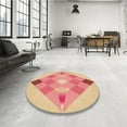 thumbnail image 4 of Ahgly Company Machine Washable Indoor Round Transitional Yellow Area Rugs, 3' Round, 4 of 7