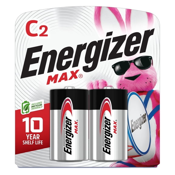 Energizer MAX (2 pack), C Cell Alkaline Batteries
