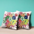 thumbnail image 4 of Amrita Sen Friendship Bouquet Throw Pillow with Removable Cover in Pink Green Yellow 20x20, 4 of 5