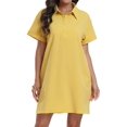 thumbnail image 6 of Aiyino Womens Linen Shirt Dress Summer Casual Short Sleeve Button Down Mini Dresses Beach Cover Up Shirts with Pockets, 6 of 9