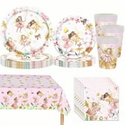 Pink Fairy Birthday Party Tableware, Suitable For Girls 1st And 2nd Birthdays