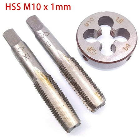 

QXKE Hss M10 X 1mm Taper & Plug Tap & M10 X 1mm Die Metric Thread Right Hand