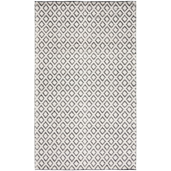 SAFAVIEH Vermont Thurstan Geometric Wool Area Rug, Ivory/Black, 5' x 8'