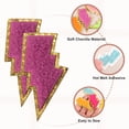 thumbnail image 3 of Uxcell 6pcs 3 Inches Chenille Patches with Gold Edges, Thunder Bolt Flash Iron on Patch Embroidery Applique Clothing Patching for DIY Hats Bag Jeans Jackets, Purple, 3 of 6