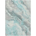 thumbnail image 2 of 8' X 10' Teal Blue And Silver Abstract Washable Indoor Outdoor Area Rug, 2 of 5