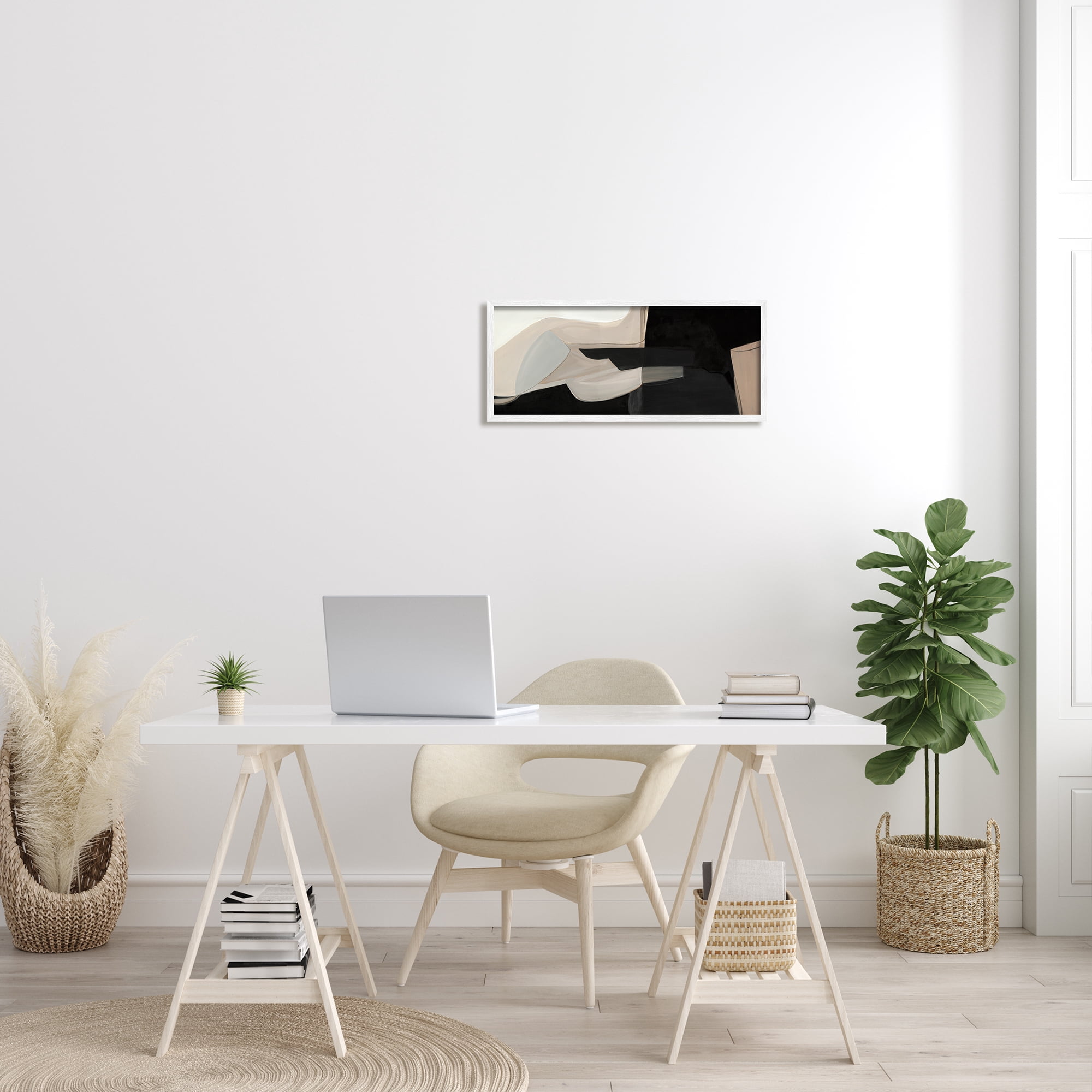 Stupell Industries Distorted Desert Shapes Dark Bold Abstract Arrangement, 10 x 24, Designed by Kippi Leonard