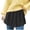 Black, variant on Womens Fake Hem Skirt Solid Elastic Waist Button Front Shirt Extender Curved Edge Tunic Length Layering Half Slip Accessory