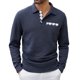 thumbnail image 2 of pstuiky camisas de manga larga para hombre, Blusa/camiseta informal elegante a rayas de manga larga con cuello, botones y bolsillo para hombre Tops de talla grande para hombre m, 2 of 9