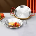 thumbnail image 3 of Stainless Steel Paella Pan, Stainless Flat Bottom Paella Pan, Doul Handle Flat Bottom Cookware, 3 of 5