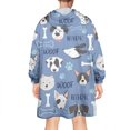 thumbnail image 2 of Wearable Oversized Blanket,Dog with Woof and Bark Wearable Blanket Hoodie for Adults,Cozy Hooded Blankets with Super Pockets,Super Warm Fuzzy Pullover for Women & Men, 2 of 6