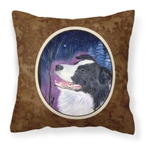 Caroline's Treasures SS8369PW1414 Starry Night Border Collie Fabric Decorative Pillow, 14Hx14W, multicolor