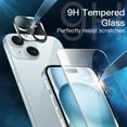 thumbnail image 5 of JETech 5 in 1 Matte Case for iPhone 15 6.1-Inch with 2-Pack Each Tempered Glass Screen Protector and Camera Lens Protector, Translucent Back Shockproof Phone Cover (Blue), 5 of 7