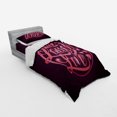 thumbnail image 2 of Ambesonne Live Laugh Love Bedding Set 3 Pcs, Bokeh Hearts, Twin, Salmon Dark Purple Red, 2 of 2