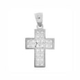 thumbnail image 3 of 14K Gold White Rhodium, Fancy Cross Created CZ Crystals Pendant Religious Charm 13mm with 16" Dainty Neck Chain, 3 of 9