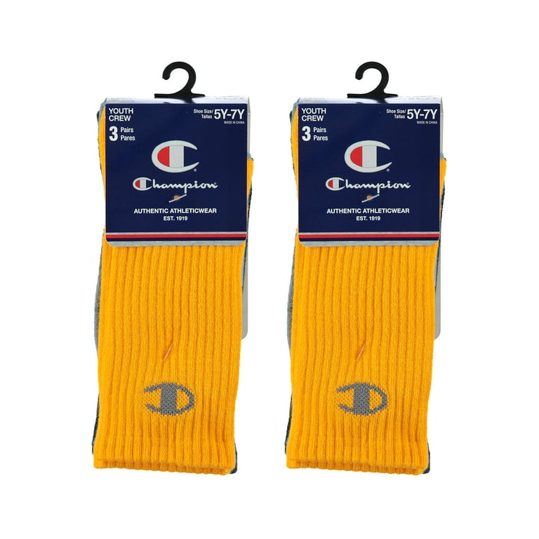 Champion Unisex Socks 6 Pack Crew Socks Sizes 7 11