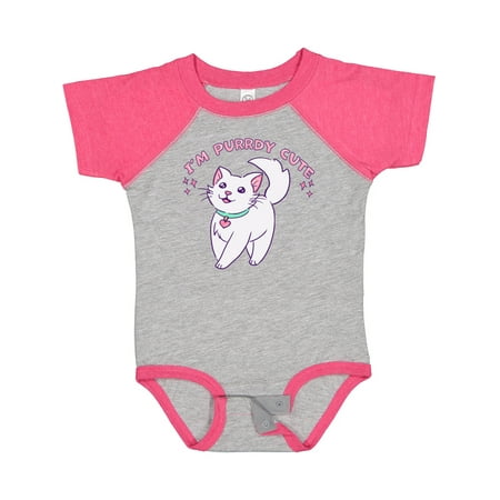 

Inktastic I m Purrdy Cute White Kitty Cat Gift Baby Boy or Baby Girl Bodysuit