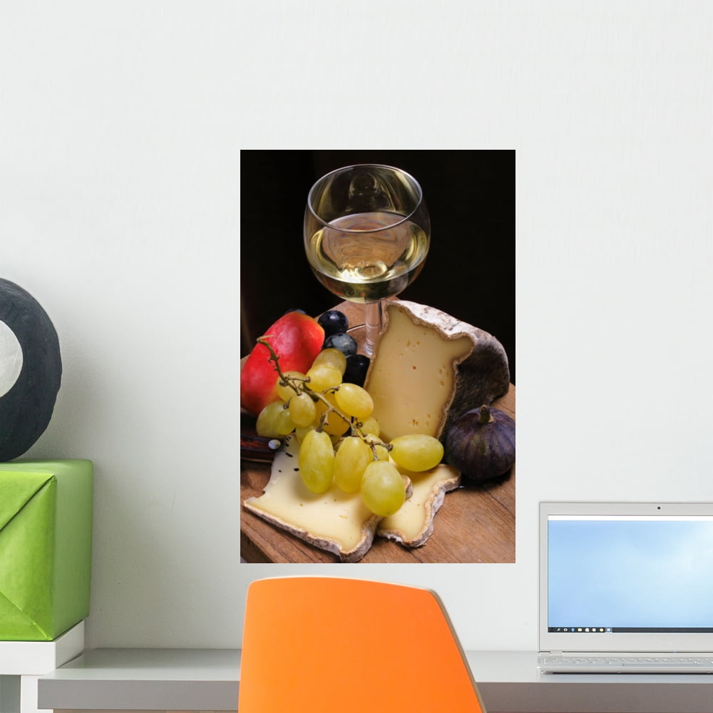 Cheese Fruits Wine Wall Mural by Wallmonkeys Peel and Stick Graphic (18 ...