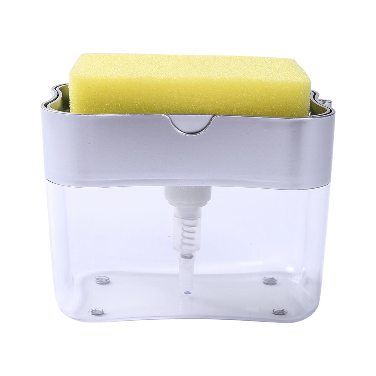 ROXTAK Soap Pump Dispenser and Sponge Dish Sponge Holder Kitchen Sink Dish Washing Soap Dispenser 13 Ounces