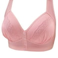 thumbnail image 4 of Bigersell Bras for Elderly Women Front Snap Closure Bra Older Women Daisy Bras Wireless Full-Coverage Bra No Underwire Seniors Bras Ladies Push up Bras Style-D19, R-Pink XL, 4 of 4