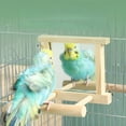 thumbnail image 6 of Bird Mirror Wooden Hanging Swing Interactive Play Toys for Small Parrot Budgies Macaw African Grey Parakeet Cockatiel Conure, 6 of 6