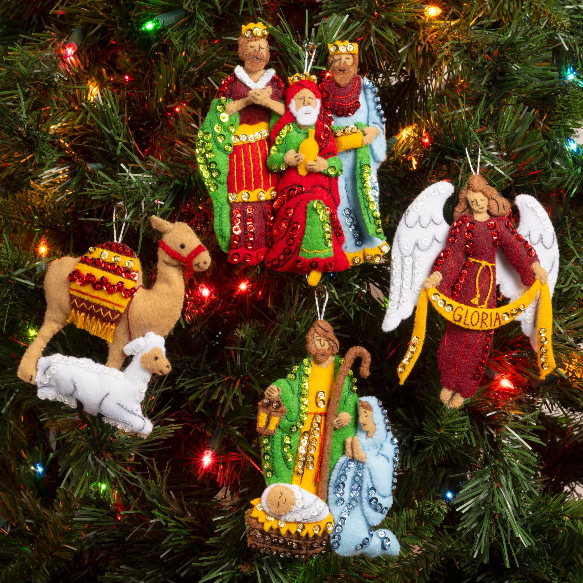 Bucilla Silent Night 4 Count Felt Applique Ornament Kit