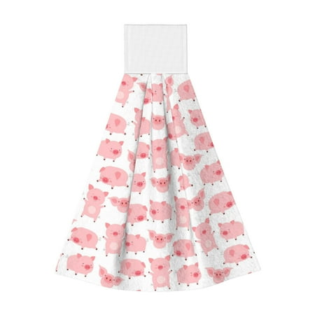 

Zufioo Kawaii Pigs Print Coral Fleece Velcro Hand Towel Hangable Absorbent Hand Towel Suitable for Kitchen Bathroom Household Items