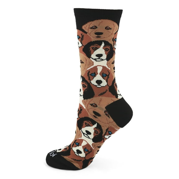 MeMoi Women's Puppy Bamboo Blend Crew Socks - Womens - Female, 9-11, Black