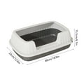 thumbnail image 3 of Semi-Enclosed Cat Litter Box with High Side Splash Guard, Includes Litter Scoop and Pedal for Home Cats, 18.9x12.6x6.1 inches, 3 of 6