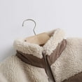 thumbnail image 3 of Usmixi Womens Fleece Coat Lamb Fleece Jacket for Women Fashion Color Block Stand Neck Soft Fuzzy Plush Coat Long Sleeve Full Zipper Pocket Outerwear Winter Fleece Coat, 3 of 6