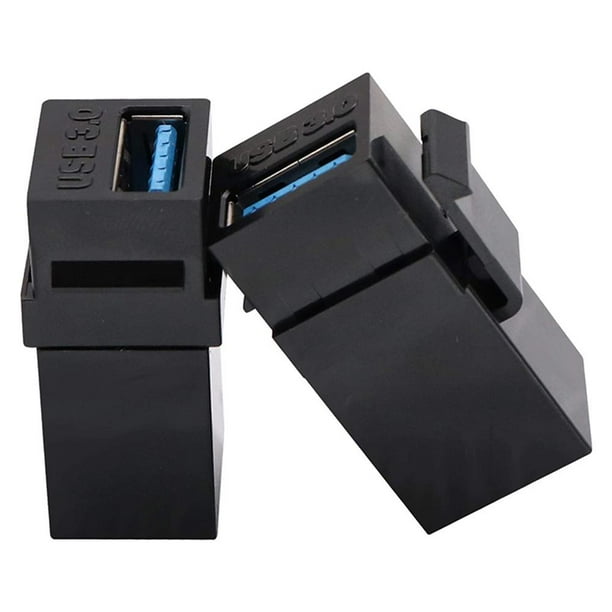 USB 3.0 Keystone Jack inserta adaptador de conector hembra a hembra (negro) Likrtyny Para estrenar