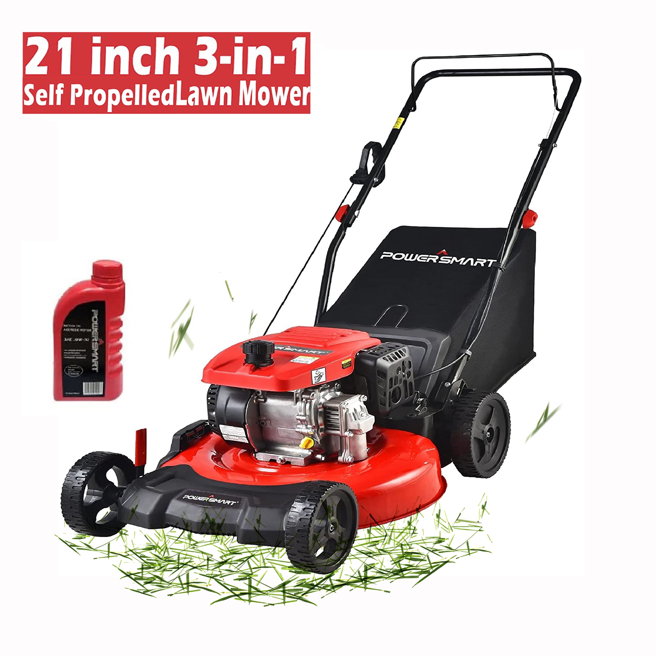 Self Propelled Lawn Mower Gas, Powerful 209CC Cordless Lawn Mower with