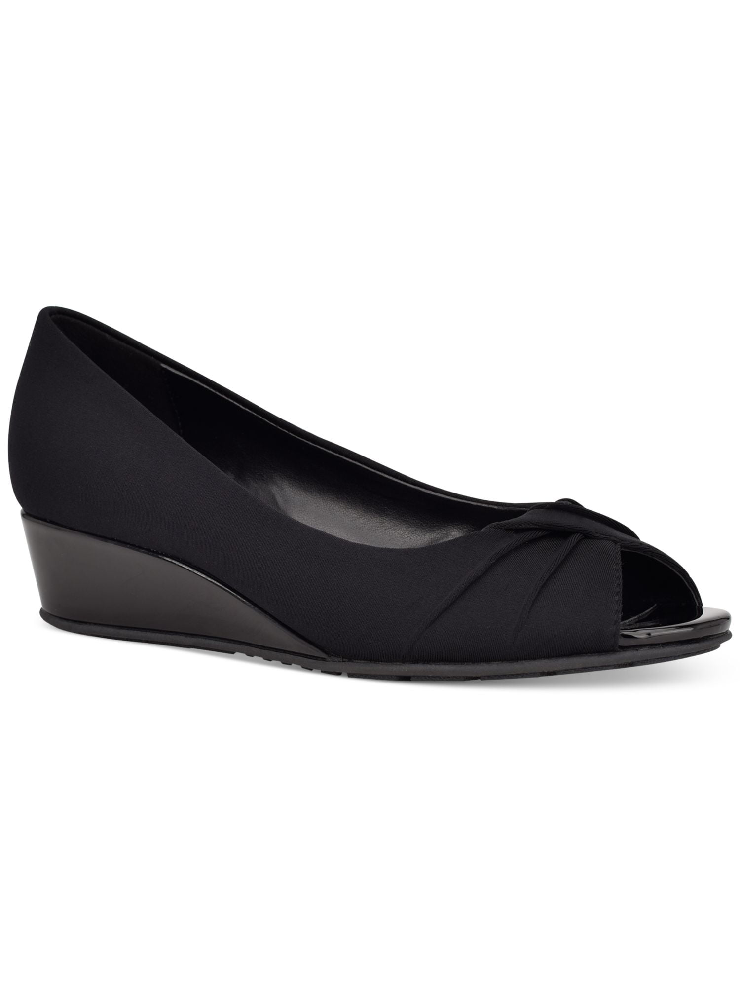 BANDOLINO Womens Black Cushioned Caddia Peep Toe Wedge Slip On Dress Pumps  6 - Walmart.com