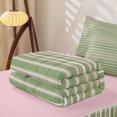 thumbnail image 5 of Castle Fairy Boho Horizontal Stripe Zipper Full Size Comforter Sets with Fitted Sheet and 2 Pillowcases,Bohemian Thin Line Zipper Bedding Set,Sage Pink White,Reversible, 5 of 5